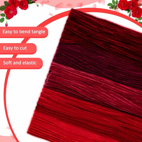 Image of Peryiter 500 Pcs Pipe Cleaners for DIY Flower Bouquets, Chenille Stems for Graduation Bouquet Crafts, Fuzzy Sticks for Handmade Flowers, DIY Gift, Art Projects(Red,12 Inch)
