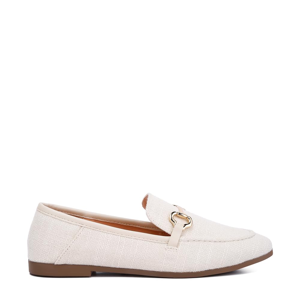 london rag Horsebit Embellished Canvas Loafers-picture-17