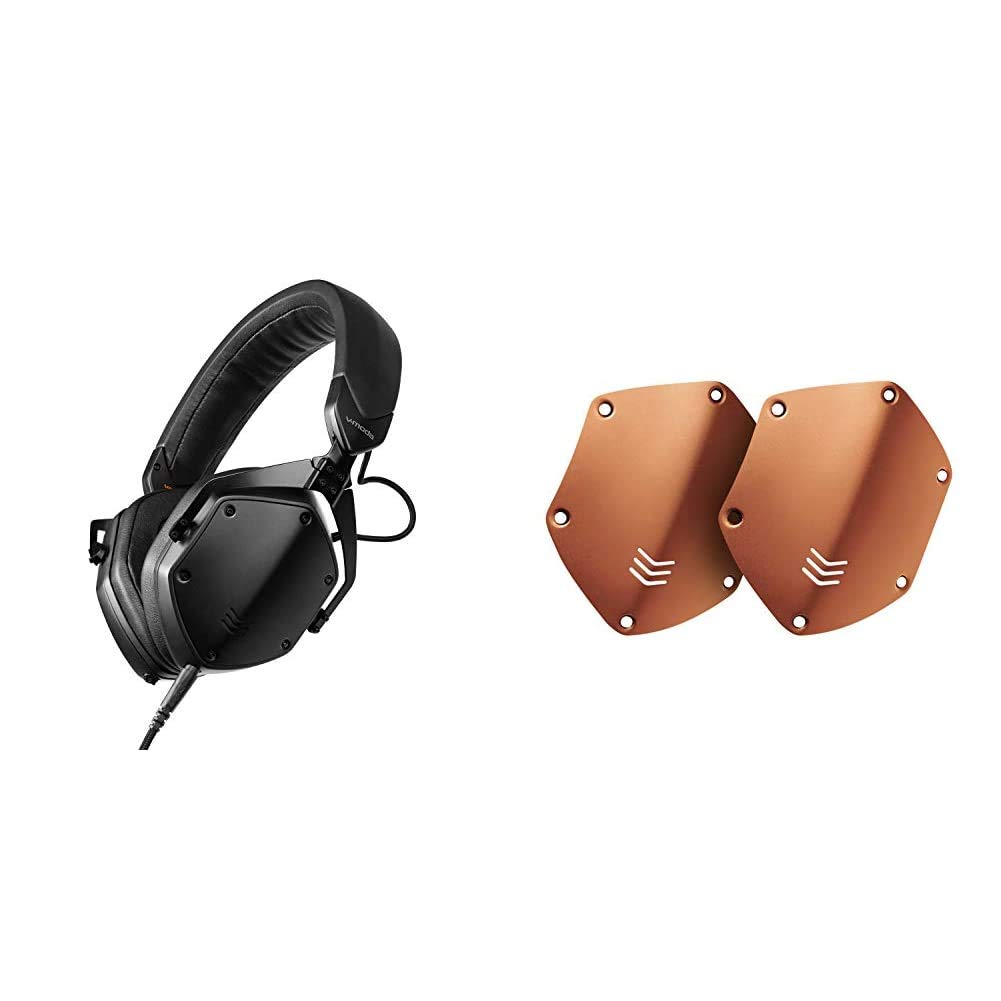 V-MODA M-200 Professional Studio Headphone (Matte Black) with Custom shield kit Rust Orange