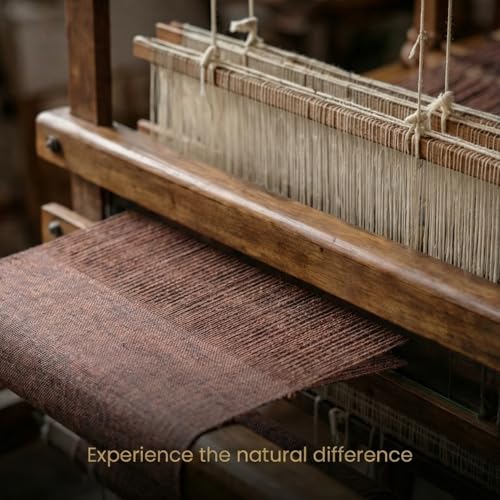 Image of Unstitched Cotton Fabric for Men and Women - Self Pattern Khadi Cotton Fabric Material (3.5 Meter, Royal Brown)