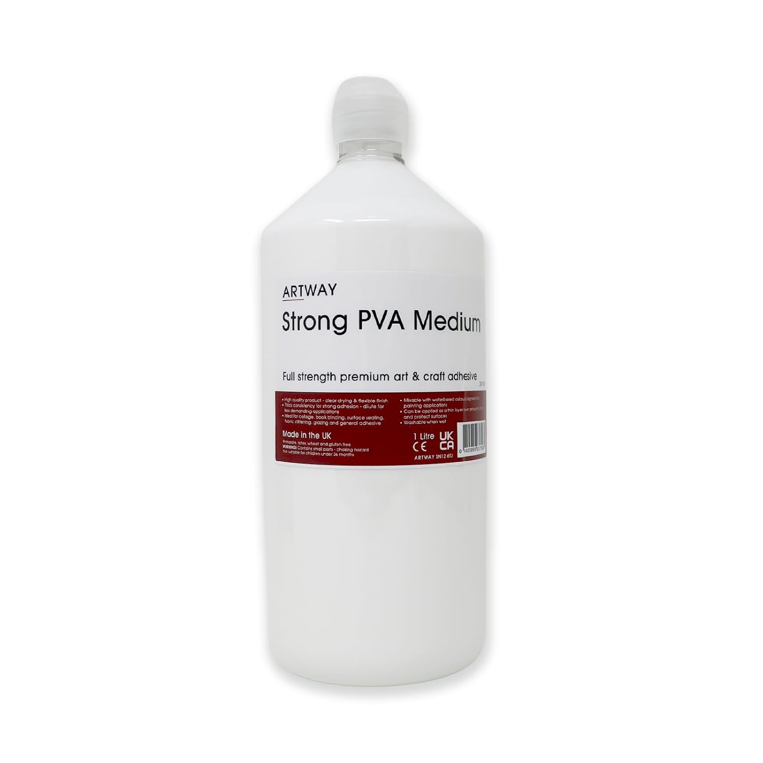 Artway 2302686 Strong PVA Glue/Medium - 1 Litre, White