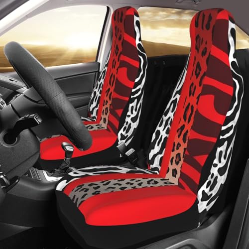 Housse de siège avant de voiture pour protéger des taches et glissements Motif léopard