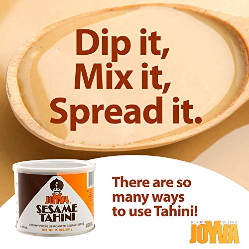 Joyva Tahini - 100% Pure Roasted Sesame Seed Paste For Salad Dressing, Hummus, Sauce, Baba Ganoush, Dessert - Natural, Vegan, Kosher, Non-Gmo, No Peanuts, No Gluten, No Dairy (15 Oz (Pack Of 1)) #TOP4
