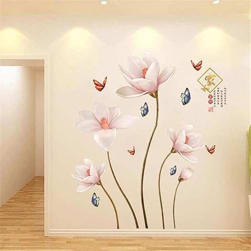 Miniatura 2 de Decoración para el hogar con flores rosadas, diseño chino, diseño de flores en relieve, pegue y pegue para el hogar y la riqueza, adhesivo de PVC