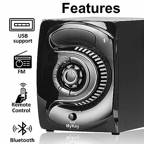 Image of MyKey HT-X20 60W RMS Home Theater System 4.1 Channel Multimedia Speaker with High Bass, Bluetooth, USB, AUX, FM & Remote Control - Enjoy Movie Theater Sound at Home (X20)