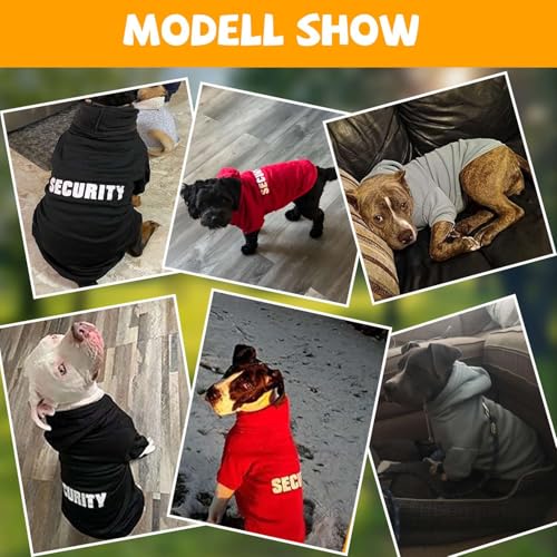 SOADKP Hunde Pullover Kapuzenpulli mit Fleece– Warme Hoodies & Mantel für Mittelgroße Hunde – Bequemer Kapuzenpullover Weicher Hundesweatshirt (Schwarz+Grau/6XL)