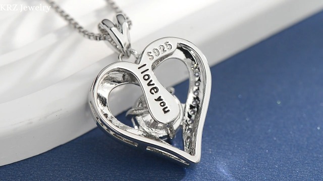Amazon.com: KRZ 1CT Moissanite Heart Necklaces for Women Wife S925