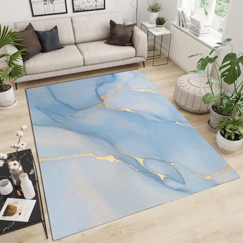 Tapis texture pile courte et douce style marbre doré
