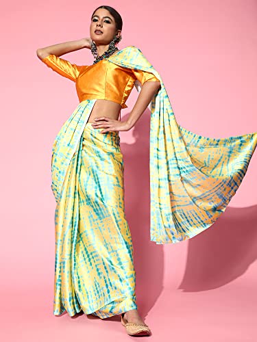 Image of AKHILAM Women's Crepe Printed Saree With Unstitched Blouse Piece (LIHAZ10 Parent)