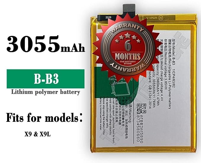 Image of Original B-B3 Battery for Vivo V5 Plus /1611 / X9 / X9i / X9 Plus Battery with 6 Month Warranty** (J00240)