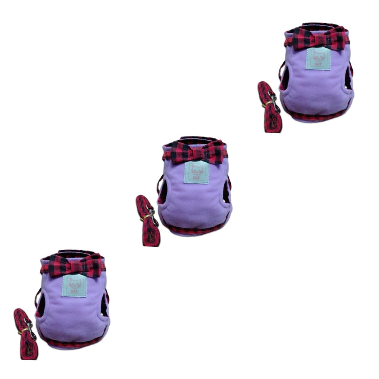 minkissy 3pcs Harness with Lead Cat Chest Harness Puppy Harness Leash Cat Harness Chain Ring Purple Pet
