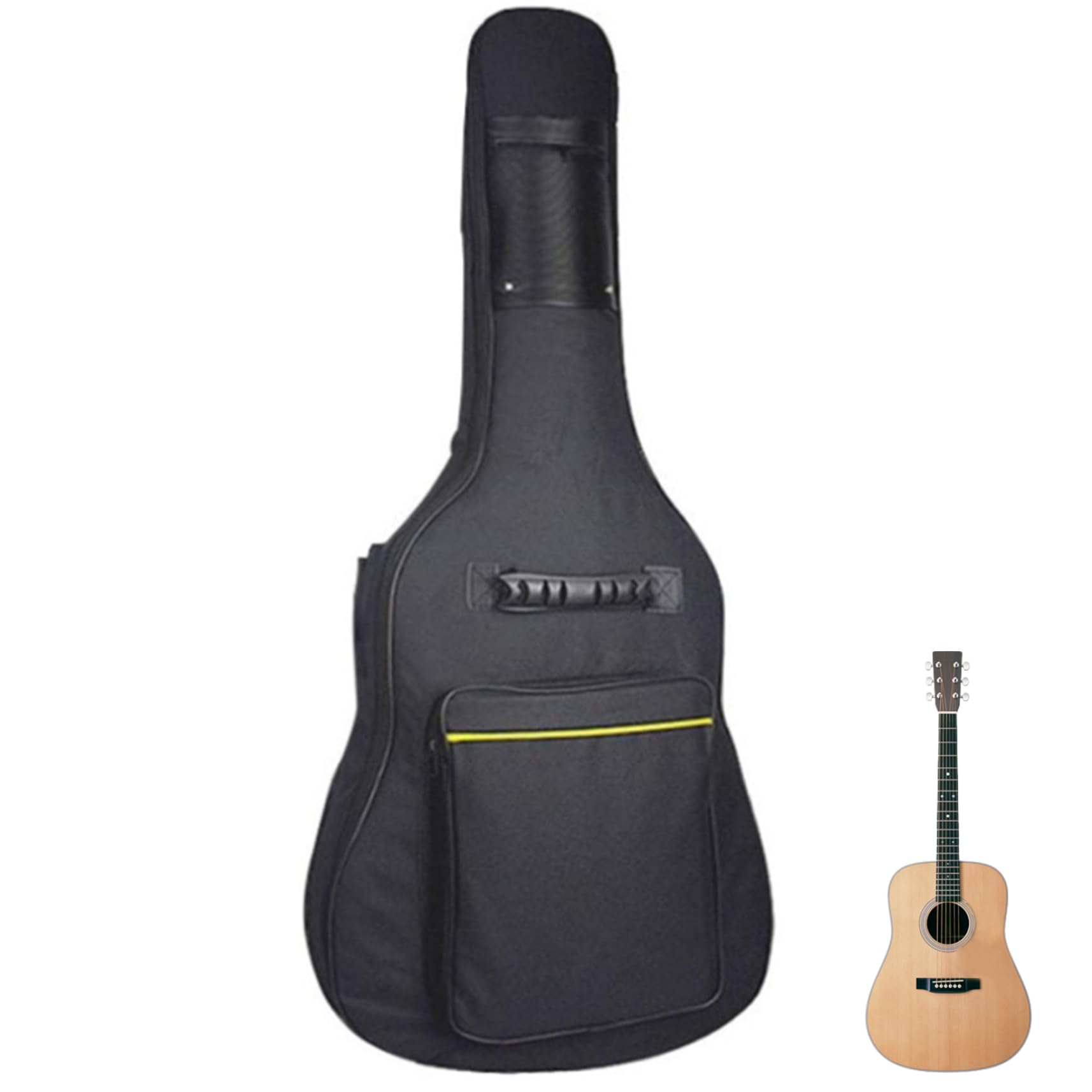Borsa per chitarra da 41 pollici di chitarra acustica morbida con 2 tasche di imbottitura spessa 5 mm Resistente all'acqua resistente alla custodia per gigo