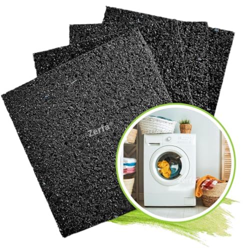 Image of Zerfa 4 Pcs Pack Anti-Vibration Soft Rubber Washer Mat, Shock Absorbing Washer Pads, Non-Skid Protector Mat for Washing Machine Dryer Treadmill Compressor Furniture