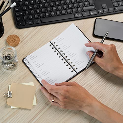 Clever Fox Password Book Spiral – Mini Internet Address & Password Organizer With Laminated Alphabetical Tabs – Small Password Keeper Journal – Hardcover, Pocket Size, 4.7X5.7” (Black) #TOP6