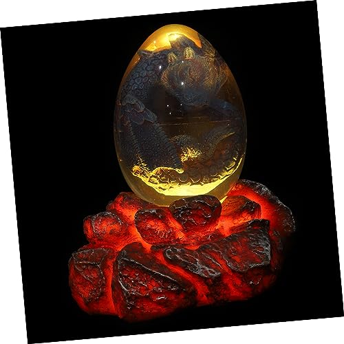 Décoration de dragon avec base lumineuse Zerodeko en résine sculptée pour bureau