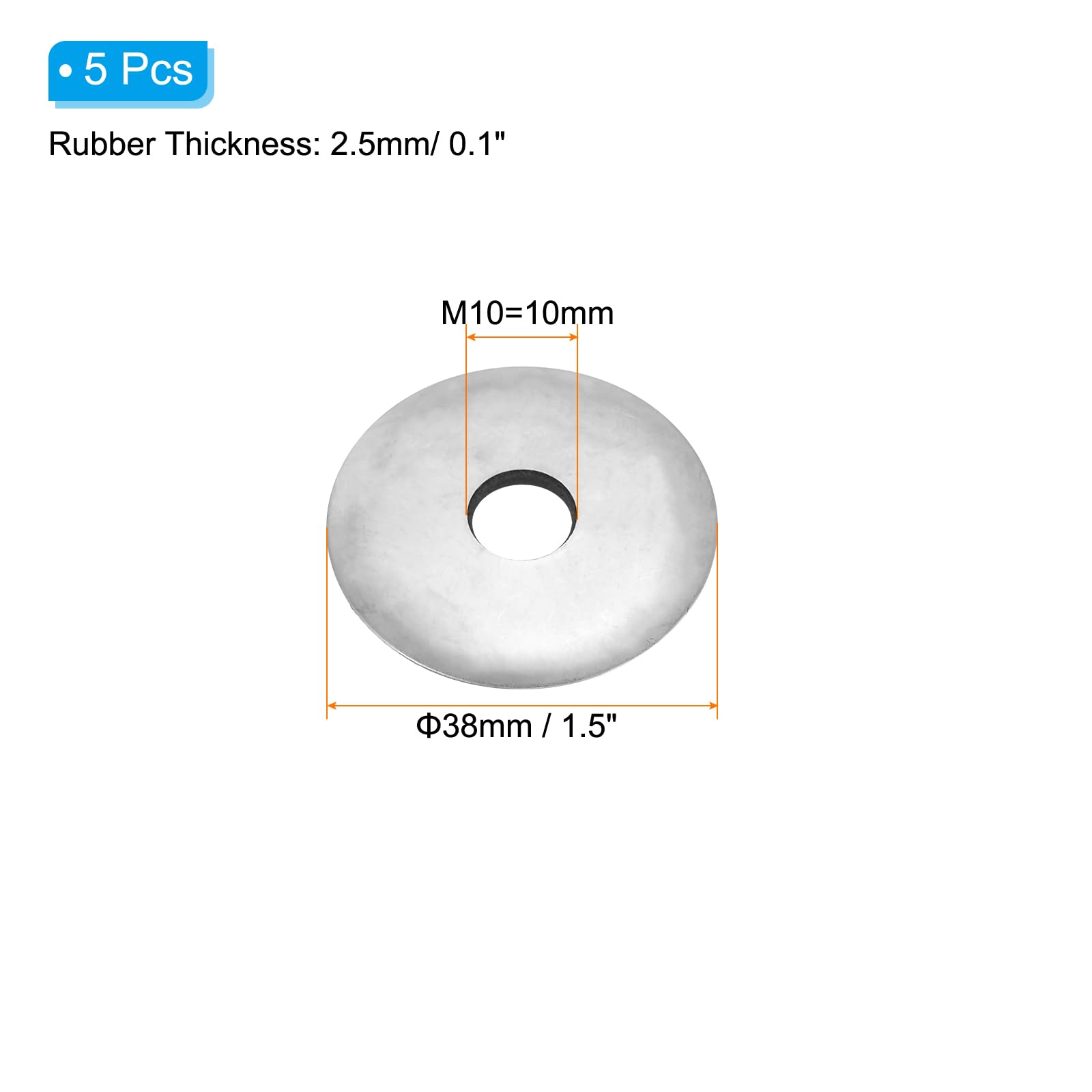 PATIKIL 304 Stainless Steel EPDM Bonded Sealing Washers - Image 2