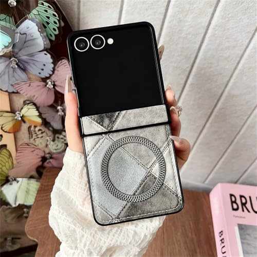 Samsung Galaxy Flip 7 FE 6 5 4 3 Zflip7 �p�}�O�l�b�g���X�v���C�X�d�b�P�[�X �ϏՌ��q���W�J�o�[ �O���[ Galaxy Z Flip6�p