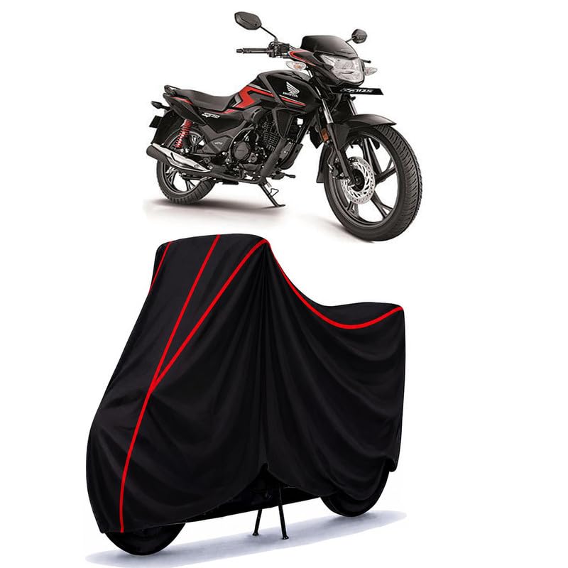 Image of SP 125 CC Water Resistant Bike Cover for All Motorcycles & Rain | Heavy Duty Taffeta Fabric | UV Protection, Dustproof, Scratchproof | All Weather Two Wheeler Body Cover with Elastic Bottom