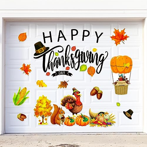 90shine Thanksgiving Decorations Garage Door Magnets: Happy Fall Magnetic Car Refrigerator Fridge Holiday Decor 35 PCS
