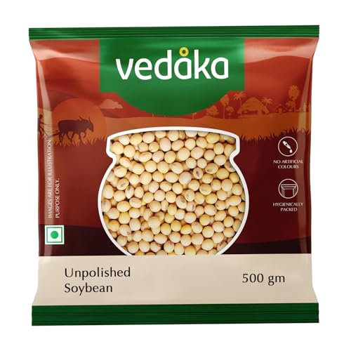 Image of Amazon Brand - Vedaka Unpolished Soybean | 500 G | Premium Soya Beans