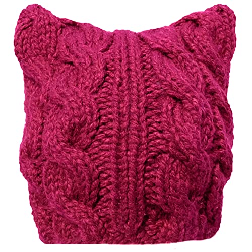 BIBITIME Handmade Knit Pussy Cat Hat Women's March...