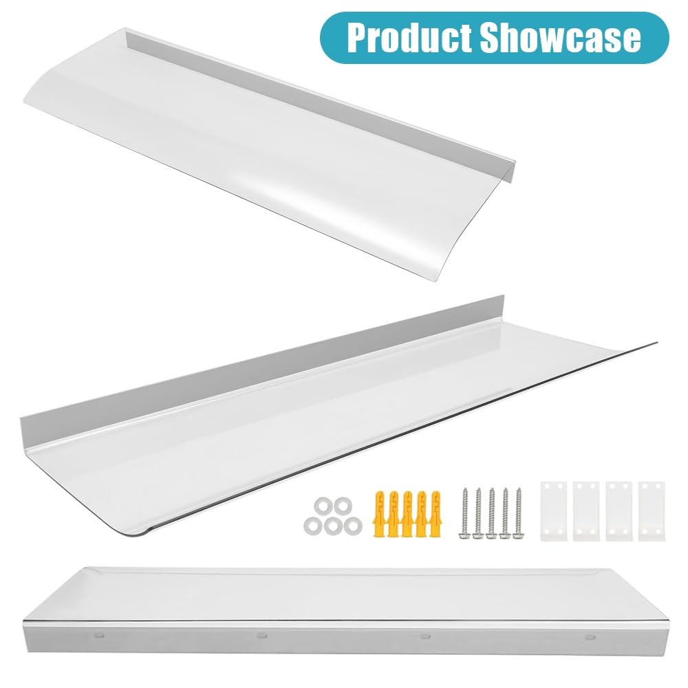 Auvent pour Porte D'entree Couverture Transparent pour Extérieur | 40x80cm Marquise De Porte Et Fenêtres Évolutive, Toit Abri Protection Contre La Pluie Et UV(50x100cm/20"x39")