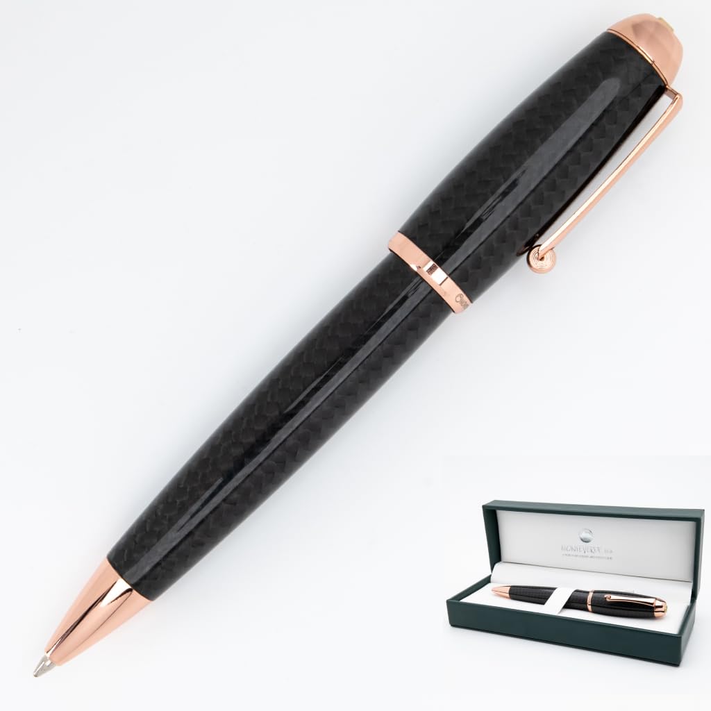 MONTEVERDE USA Super Mega Carbon Fiber/Rosegold Trim Balpoint Pen