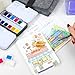 Funto Watercolor Bundle, 2 Packs of Cotton Pads (20 Sheets Each, 7x5, 140lb/300gsm) & Travel Set with 12-Color Paint, Brushes, Postcards, and Drawing Tools for All Artists