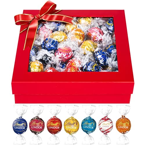 Assorted Chocolate Truffles Gift Box, 50 Gourmet Individually Wrapped Truffles,