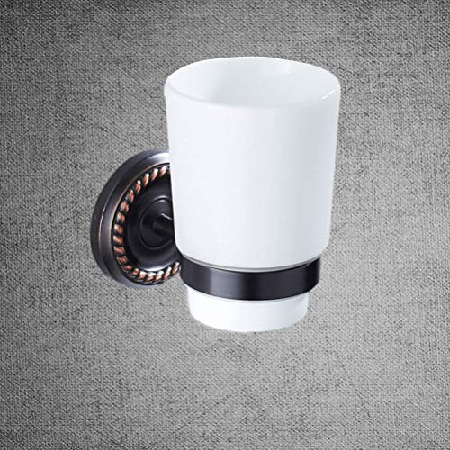 Solid Black Copper Toothbrush Holder Single Toothbrush Tumbler Holder Wall Mounted Bath Cup Hanger Storage Rack Bathroom Accessories #TOP1