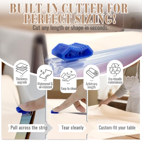 Image of Plastic Table Cloth, 54In x 300Ft Plastic Table Cloth Disposable