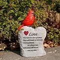 Jiasku Cardinal Decor Garden Decor,Red Cardinal Memorial Stones for Loved Ones, Cardinal Bird Figurine,Garden Sculptures & Statues, Outdoor Decor for Balcony, Yard, Lawn, Pathway, Walkway