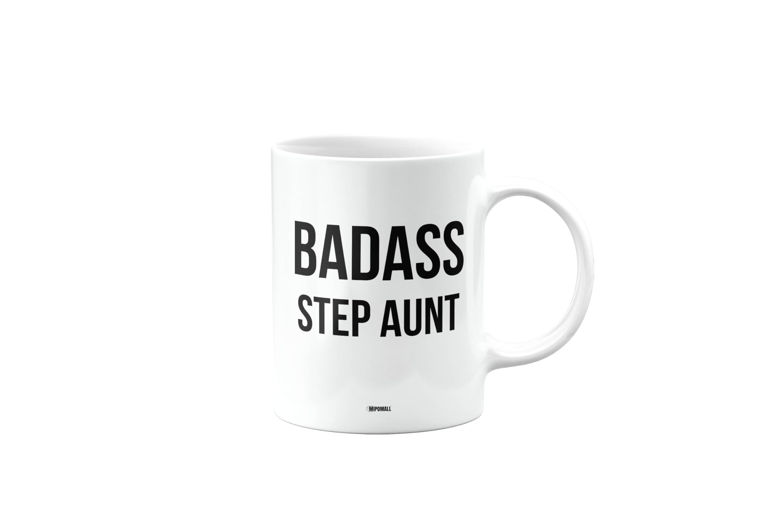 MIPOMALL Badass Step Aunt Mug, Funny Gifts, Joke, Silly, Gag Present, Birthday Cup, Secret Santa, Present for Christmas, mm-CA_223_155 โ image 1