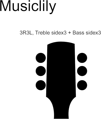 Miniatura 3 de Musiclily Juego de afinadores de bloqueo de guitarra de estilo vintage 3L+3R, clavijas de afinación de cuerda, llaves, cabezales de máquina para