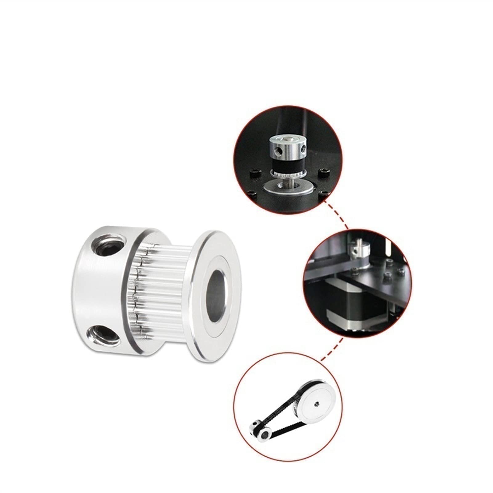 Xuulan Xianglaa-Poulie de Distribution 1 0PCS GT2 Poulie de Timing 20 Dents, poulie d'aluminium d'arbre Portant 5mm 6.35mm 8mm, pour GT2 Largeur de la Ceinture 6 / 10mm 3D Imprimante Pièces