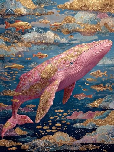 ペイントバイナンバー 鯨 ナンバーペイント 雲 大人用 初心者向け 手塗り 塗り絵 ハンドメイドクラフトアート 簡単 DIY 数字油絵 セット 含む インテリア アクリル 水彩絵の具, レトロ インテリア 壁飾り ホームデコレーション ギフト 額縁付き 8