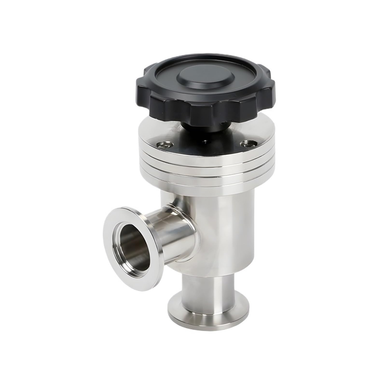 Válvula angular de alto vacío de acero inoxidable SS304, KF16, KF25, KF40, KF50, 1 unidad, válvula de seguridad de gas manual tipo Y/L, válvula de aleta.(Bronze Yellow,KF-16)