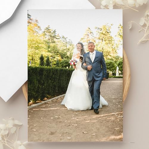 Personalised Photo Upload Greetings Card for Birthday Mothers Day Christmas Anniversary Valentine Wedding Bar/Bat Mitzvah any occasion (Serif Font)