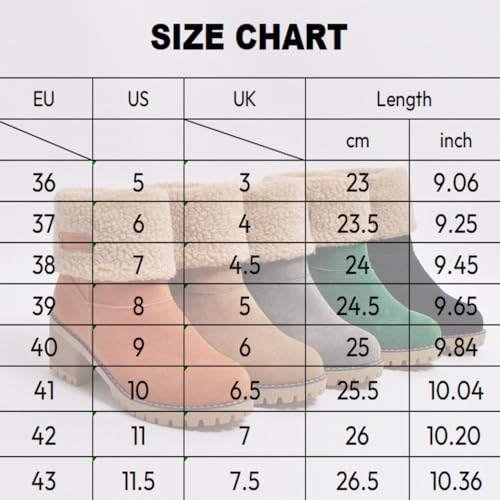 Sheremart Seniors' Chunky Heel Winter Boots, Winter Platform Furry Boots for Women, Warm Plush Lined Slip on Boots, Mid Calf Chunky Heel Suede Round Toe Snow Boots2