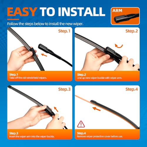 Image of 22 inch22 inch (Top Lock) Windshield Wiper Blades Replacement for Mercedes-Benz C250 2013-2015 C300 2013-2023 C350 2013-2018 C43 C63 AMG GLC300 GLC350 GLC43 2018-2025 OEM Quality Premium 2 Pack