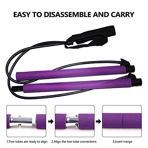 Andoer Faixas de resistência para ioga Pilates Stick Musculação Crossfit Ginásio Tubo de borracha Fa