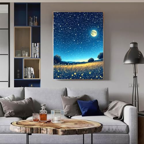 Peinture Diamant Adulte paysage de lune pour s'évader et retrouver le calme intérieur