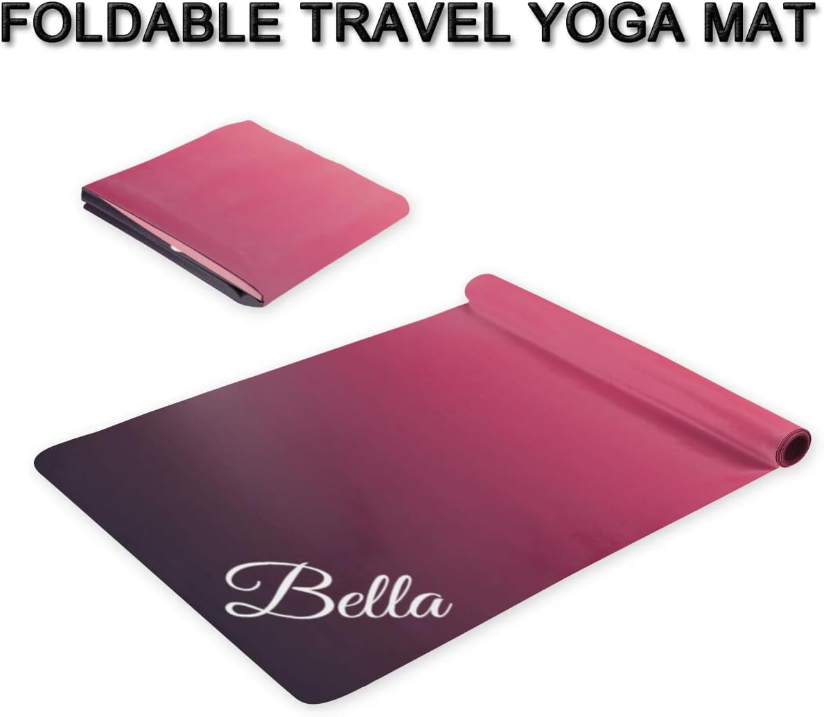 Custom Name Yoga Mat,Personalized Travel Yoga Exercise Mat,Non Slip,Perfect for Kids & Adults,Gradient Color E Series