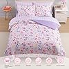 Wink Deer Full Size Comforter Sets with Sheets for Girls-7 Pieces Full Size Bedding Sets with Pink Comforter, Sheets, Pillowcases & Shams for Kids (Cute Botanical Flowers, 76" X 86") #5