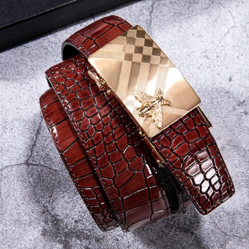 Dubulle Men's Belt Designer Ratchet Belts 2 PCS Leather Automatic Buckles Adjustable Strap Gift Box Business Casual3