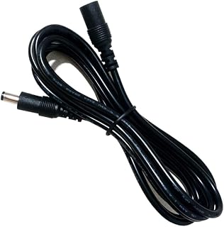 AsanWise 2m/6.6ft DC Plug Extension Cable, 2.5mm x 5.5mm DC Power Male to Female Extension Cord, for Power Adapter, 12V CCTV Wireless IP Camera, Black