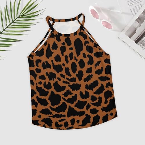 Cowhide Cow Pattern Women's Summer Round Neck Vest Loose Casual Sleeveless Tank Top3
