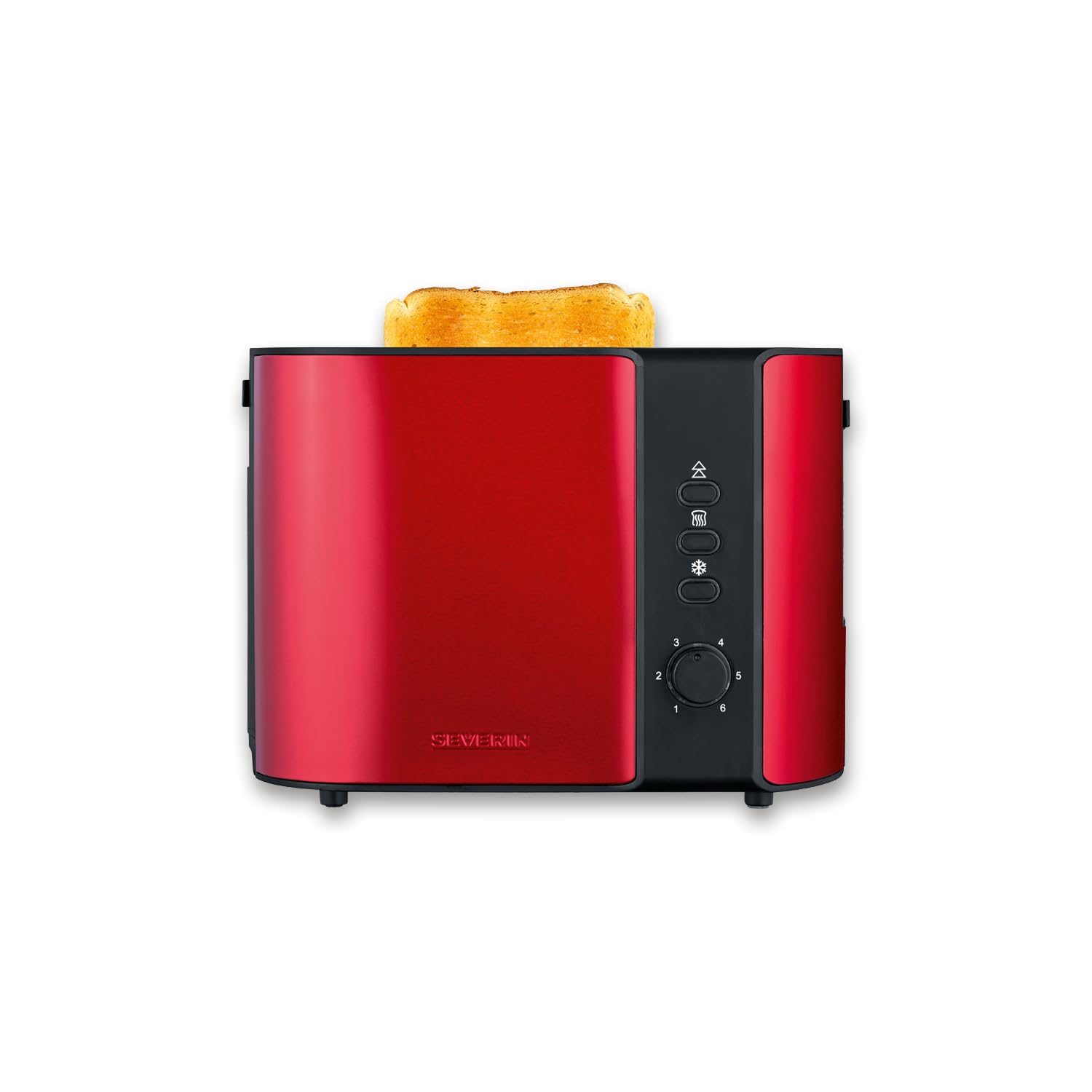 SEVERIN Tostapane Automatico Con Griglia Scaldapanini Integrata, Anche Per Fette Spesse, Per Tostare, Scongelare E Riscaldare, 800 W, Rosso Metallizzato / Nero, AT 2217