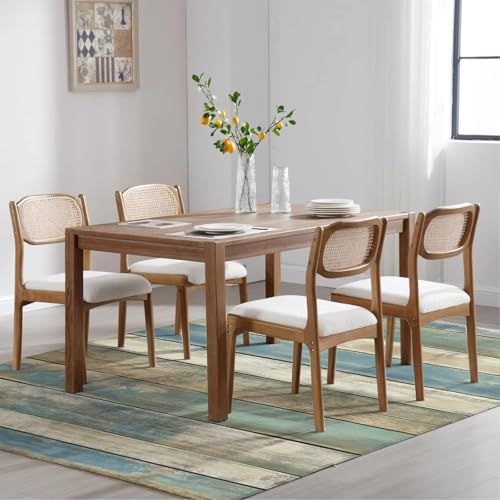 Tapis de salon grand format 200 x 300cm vert vieilli moderne - 7