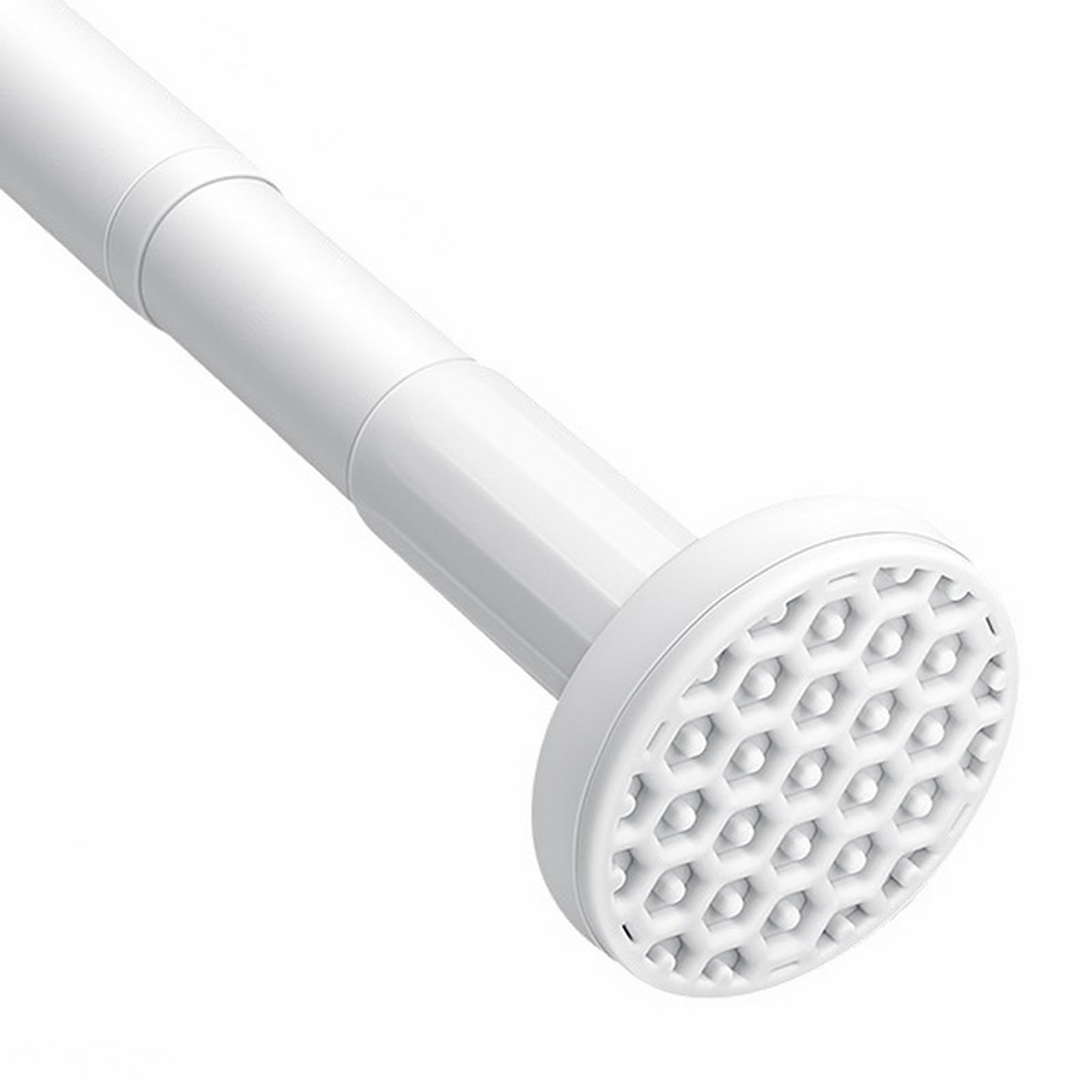 GLDYTVF Adjustable No Drill Stainless Steel Tension Rod Rustproof Self-Locking Curtain Rod for Bathroom & Bedroom Easy Installation 100-170cm Versatile White Design